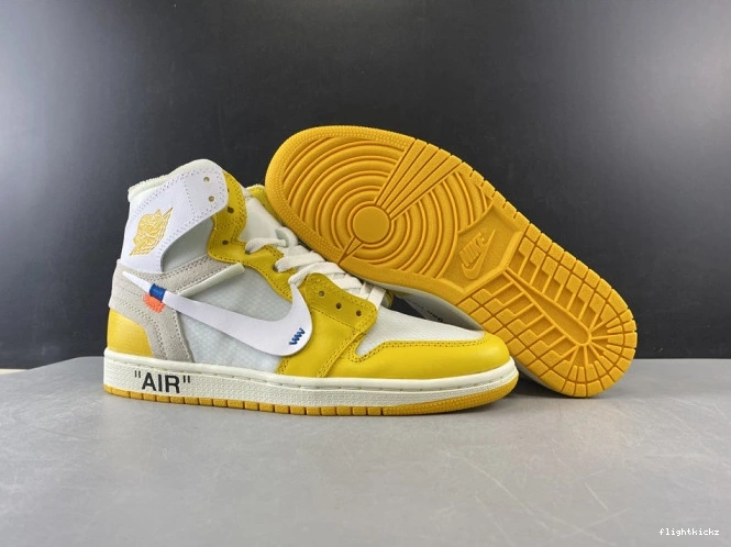 Powder Air 1 White Jordan Yellow-Cone x AQ0818-149 Dark Off-White NRG 0306